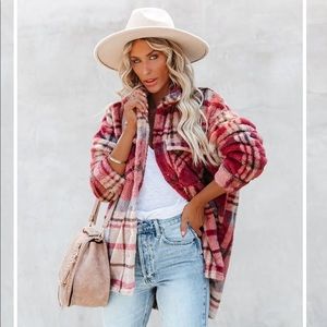 VICI Collection Skylar Rose Mendocino Plaid Soft Knit Jacket
